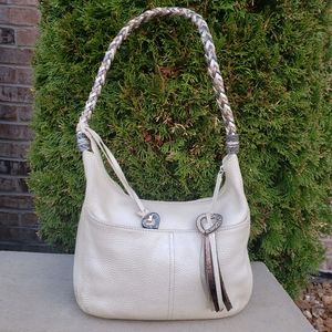 Brighton Heart Leather Woven Strap Shoulder Bag
